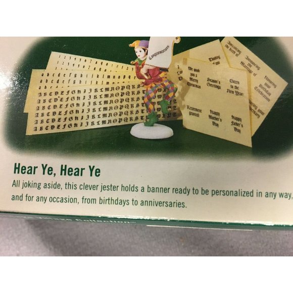 Dept 56 Heritage Village Collection "Hear Ye, Hear Ye" Harlequin w Banner 1999 - Picture 6 of 7